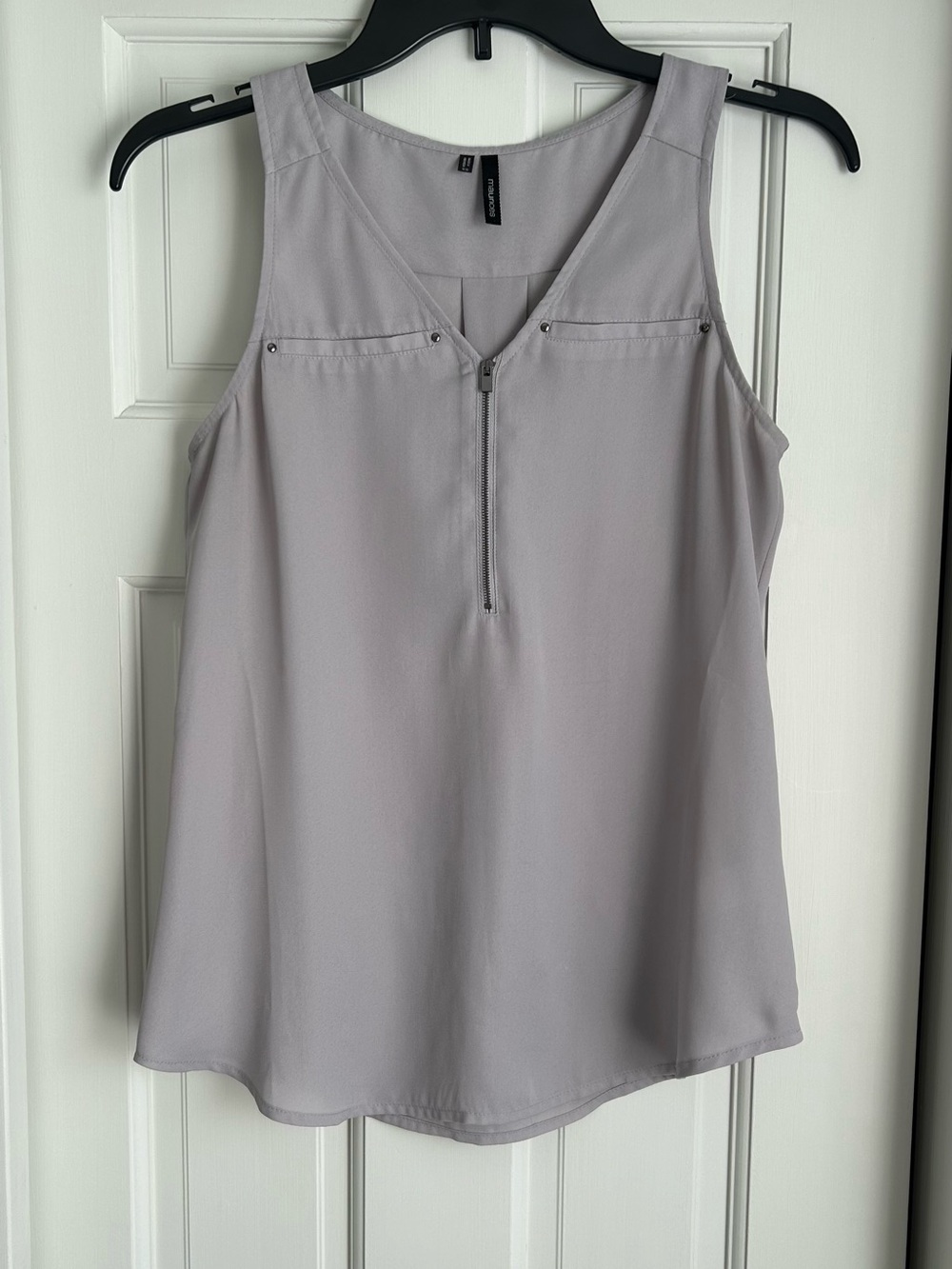 Maurices Light Gray Sleeveless Zip-Front Camisole